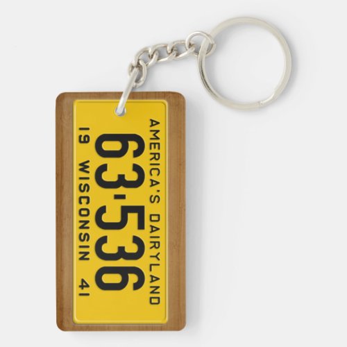 Wisconsin 1941 Vintage License Plate Keychain