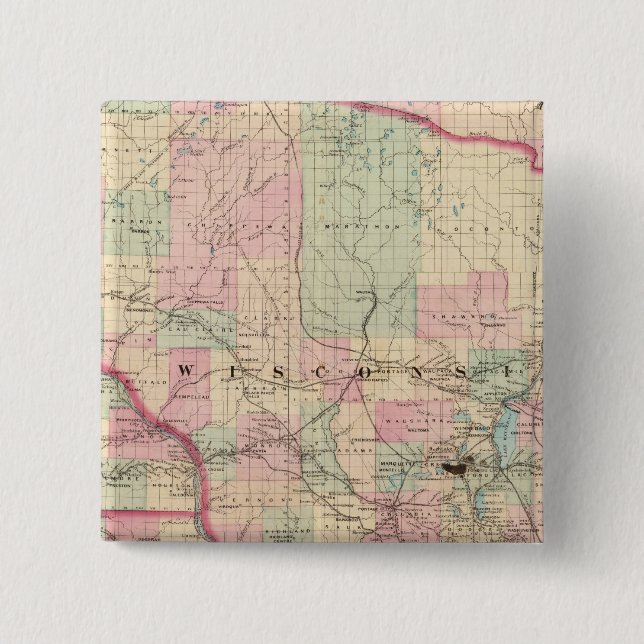 Wisconsin 3 pinback button (Front)