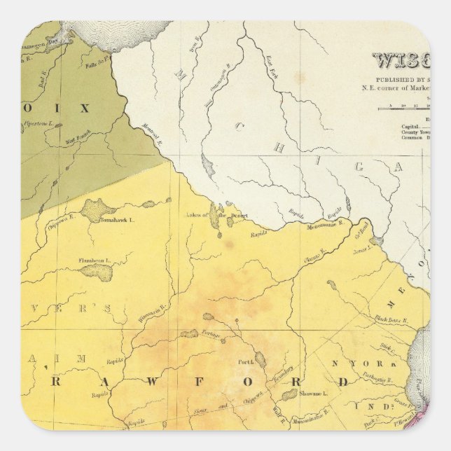 Wisconsin 4 square sticker (Front)