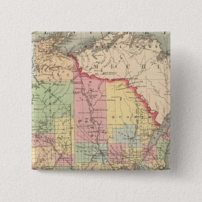 Wisconsin 7 pinback button (Front)