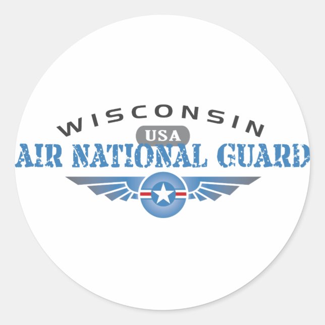 Wisconsin Air National Guard Classic Round Sticker (Front)