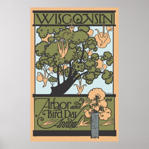 Wisconsin Arbor  Bird Day 1900 Poster