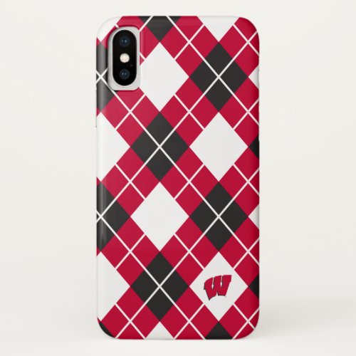 Wisconsin  Argyle Pattern iPhone X Case