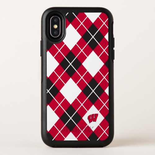 Wisconsin  Argyle Pattern OtterBox Symmetry iPhone X Case