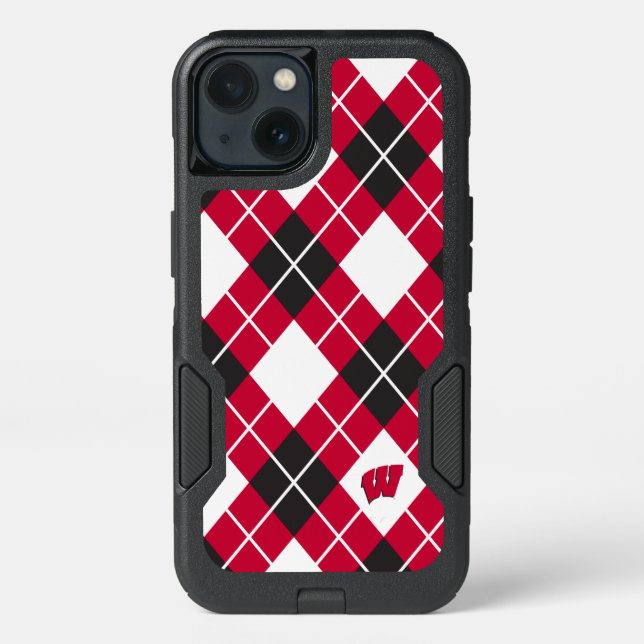 Wisconsin | Argyle Pattern Otterbox iPhone Case (Back)