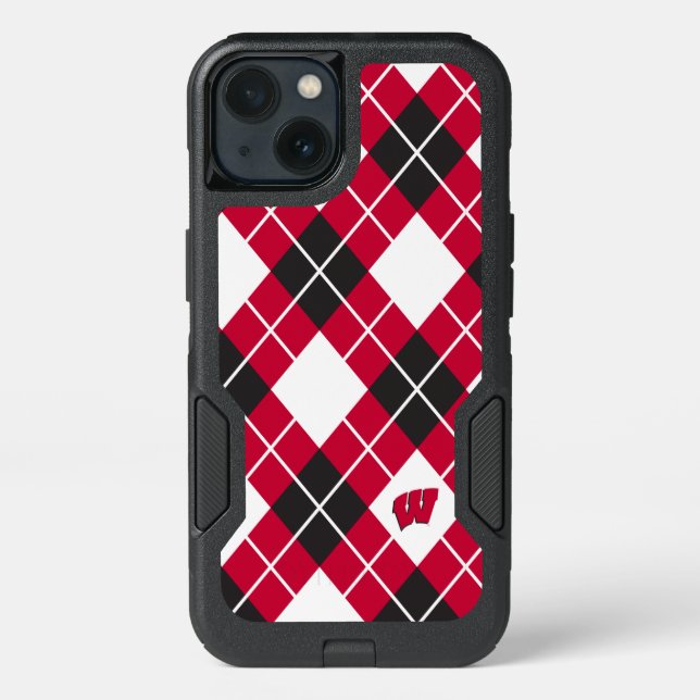 Wisconsin | Argyle Pattern Otterbox iPhone Case (Back)