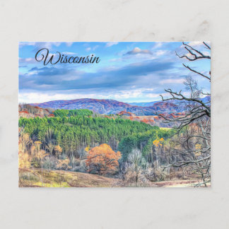 Wisconsin Autumn Scenic View Postcard