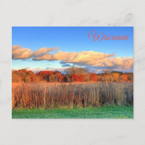 Wisconsin Autumn Scenic  View  Postcard