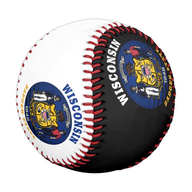 WISCONSIN BADGER STATE FLAG BASEBALL (Angled)
