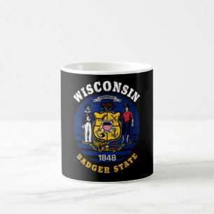 WISCONSIN BADGER STATE FLAG COFFEE MUG