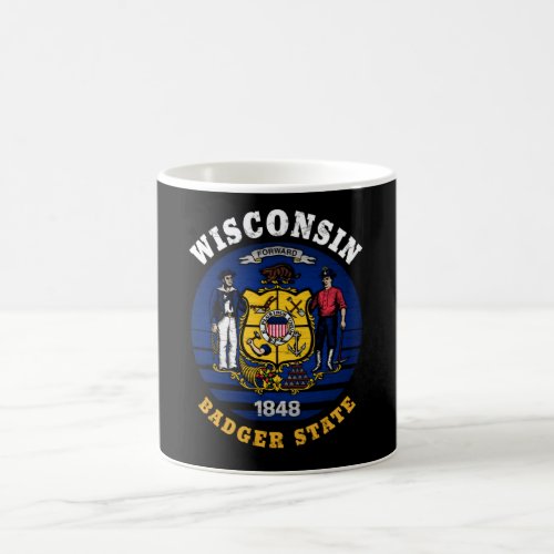 WISCONSIN BADGER STATE FLAG COFFEE MUG