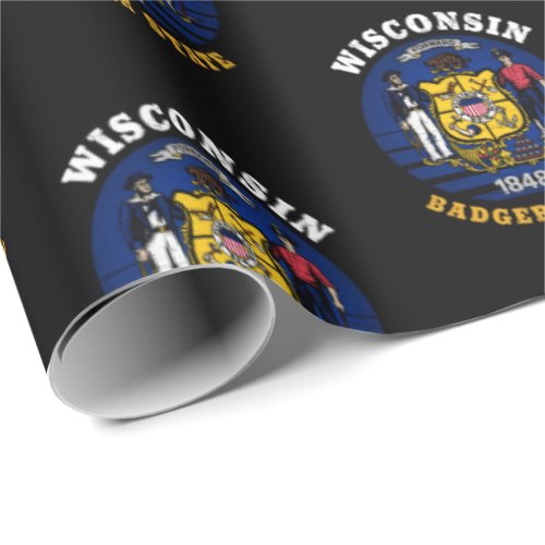 WISCONSIN BADGER STATE FLAG WRAPPING PAPER