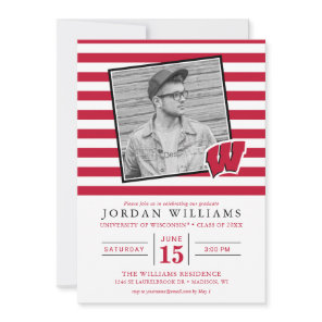Wisconsin Badgers Stripe Graduation Announcement