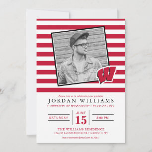 Wisconsin Badgers Stripe Graduation Announcement