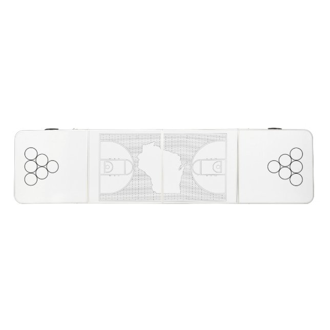 Wisconsin Basketball Theme Beer Pong Table (Top)