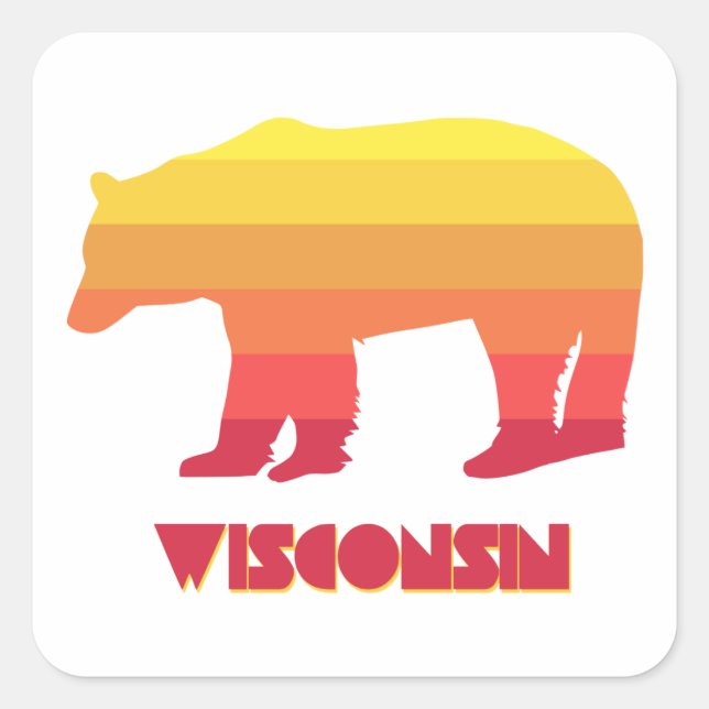 Wisconsin Bear Square Sticker (Front)