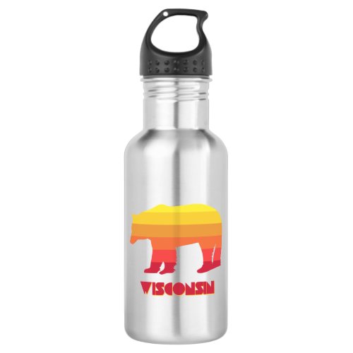 Wisconsin Bear Stainless Steel Water Bottle