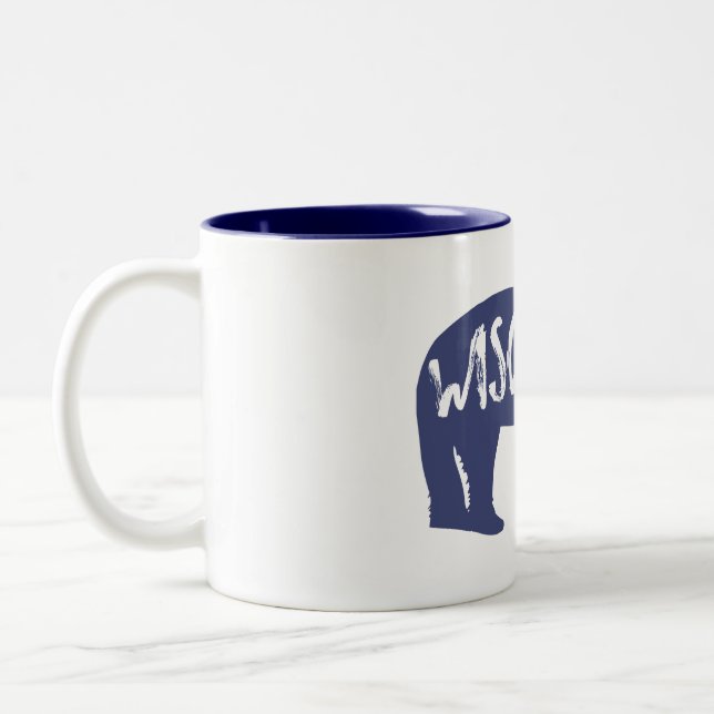 Wisconsin Bear Two-Tone Coffee Mug (Left)
