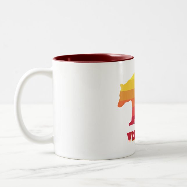 Wisconsin Bear Two-Tone Coffee Mug (Left)