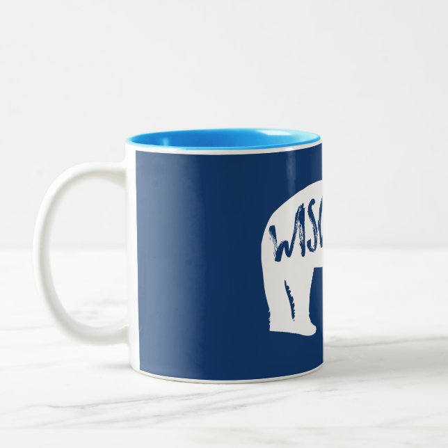 Wisconsin Bear Two-Tone Coffee Mug (Left)