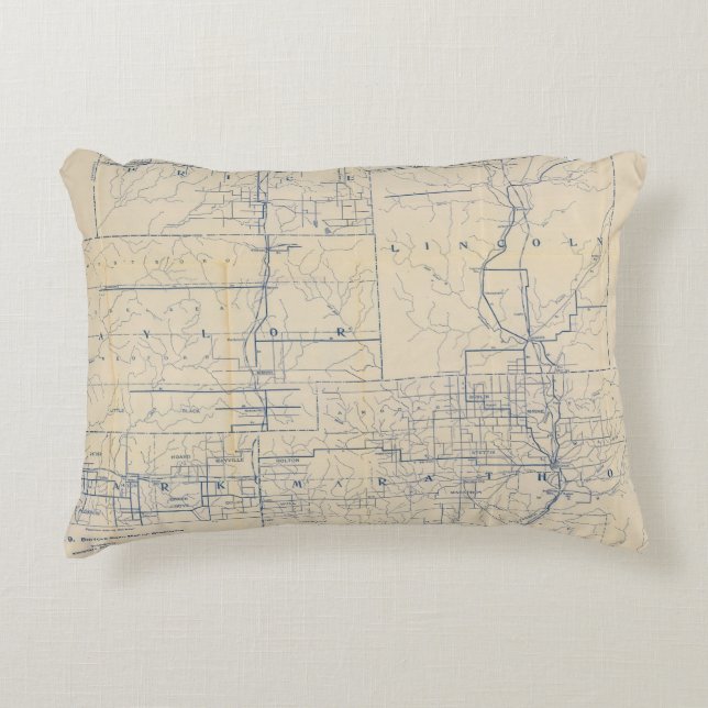 Wisconsin Bicycle Road Map 3 Decorative Pillow (Front)