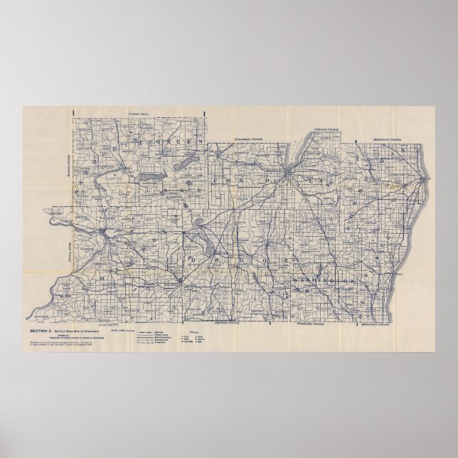 Wisconsin Bicycle Road Map 3 Poster (Front)