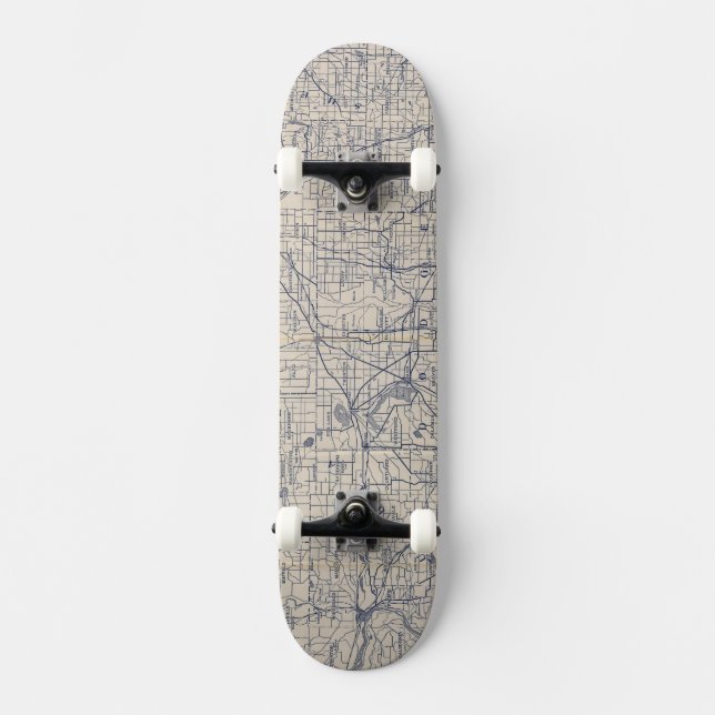 Wisconsin Bicycle Road Map 4 Skateboard Deck (Front)