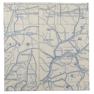 Wisconsin Bicycle Road Map 6 Cloth Napkin