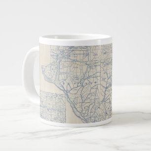 Wisconsin Bicycle Road Map 6 Giant Coffee Mug