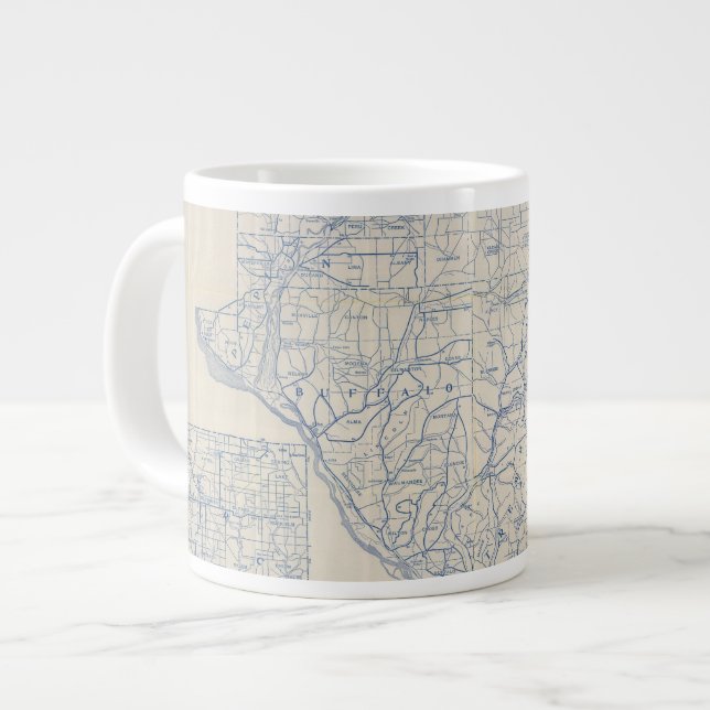 Wisconsin Bicycle Road Map 6 Giant Coffee Mug (Front Left)