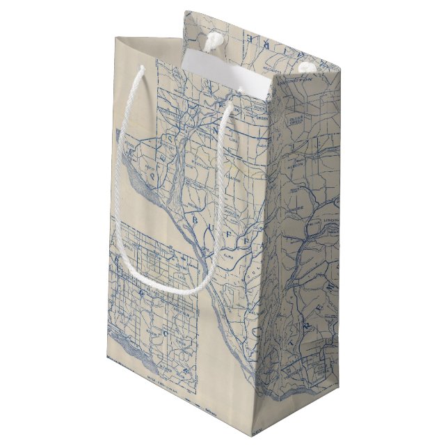 Wisconsin Bicycle Road Map 6 Small Gift Bag (Back Angled)
