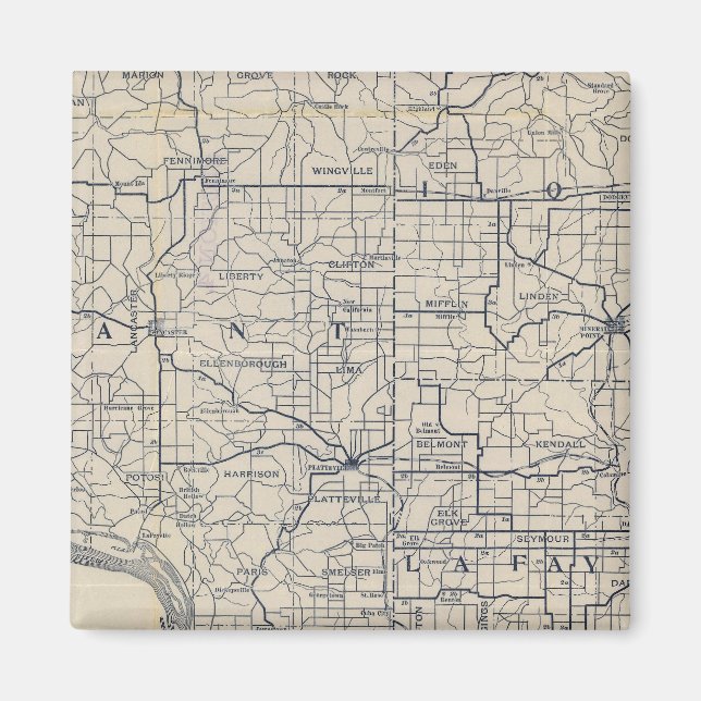 Wisconsin Bicycle Road Map 8 Magnet (Front)