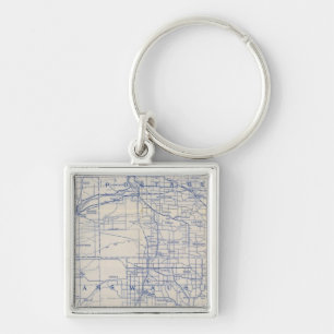 Wisconsin Bicycle Road Map Keychain