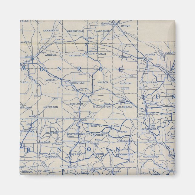 Wisconsin Bicycle Road Map Magnet (Front)