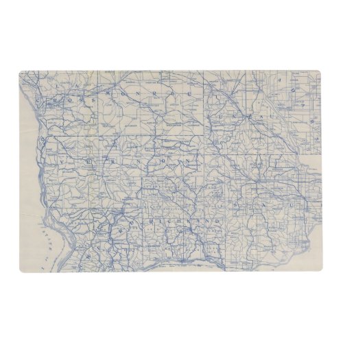 Wisconsin Bicycle Road Map Placemat