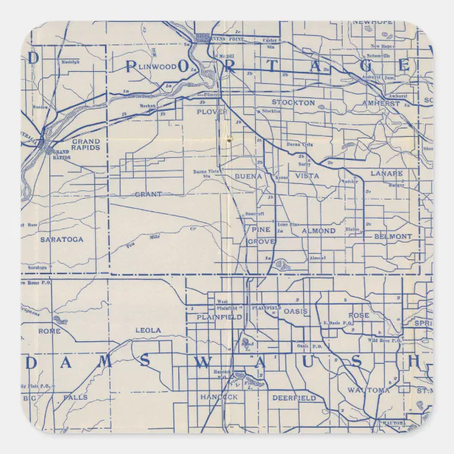 Wisconsin Bicycle Road Map Square Sticker | Zazzle