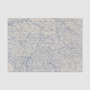 Wisconsin Bicycle Road Map Tissue Paper