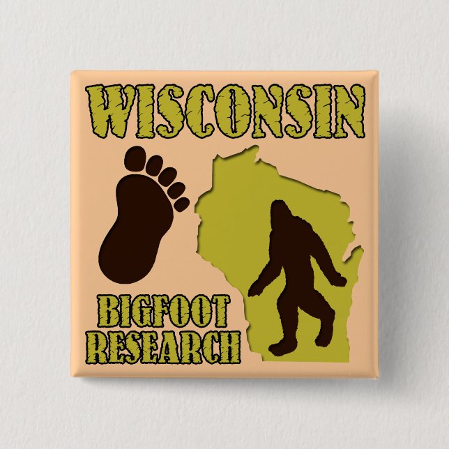 Wisconsin Bigfoot Research Button (Front)