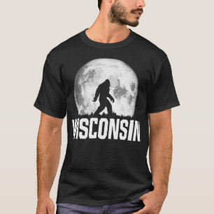 Wisconsin Bigfoot Vintage Full Moon Retro Squatch T-Shirt