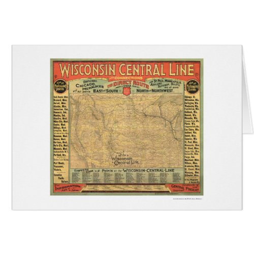 Wisconsin Central Railroad Map 1882