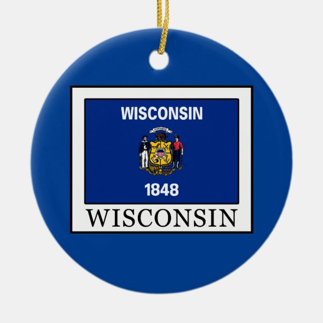 Wisconsin Ceramic Ornament (Front)
