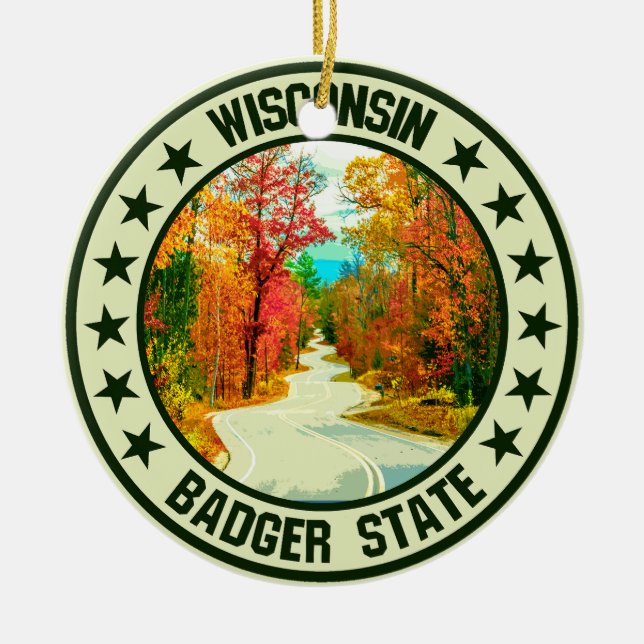 Wisconsin                                          ceramic ornament (Front)