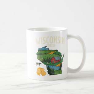 Wisconsin Cheese State Pride Farm Dairy Lover Gift Coffee Mug