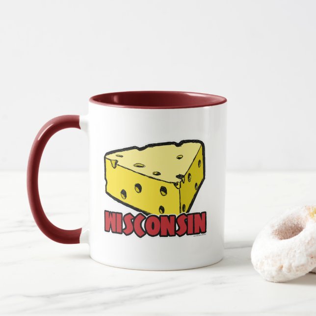 Wisconsin Cheese Wedge Mug (With Donut)