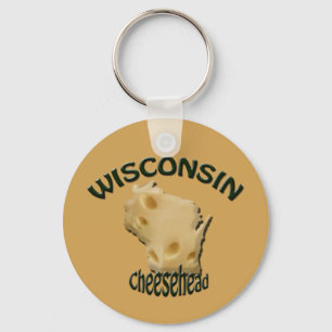 Wisconsin Cheesehead Cheese Keychain