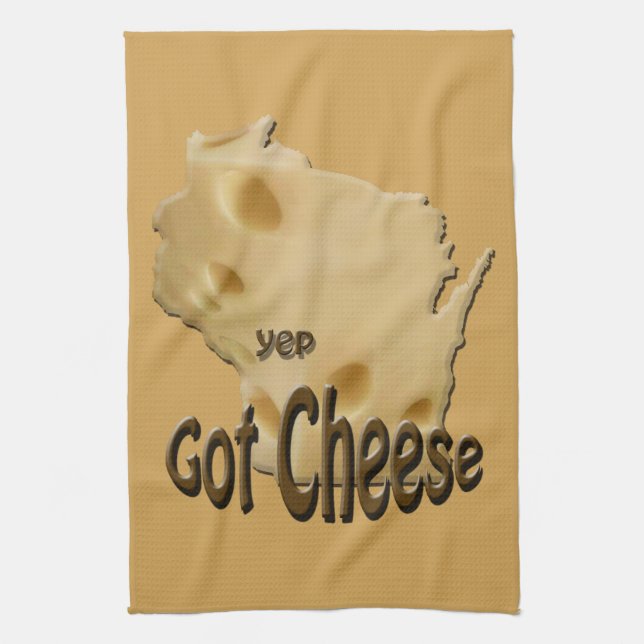 Wisconsin Cheesehead Got Cheese Kitchen Towel (Vertical)