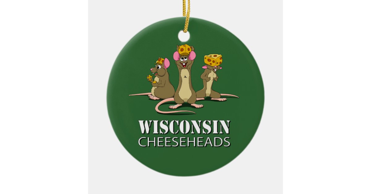 Wisconsin Cheesehead Mice Ceramic Ornament Zazzle