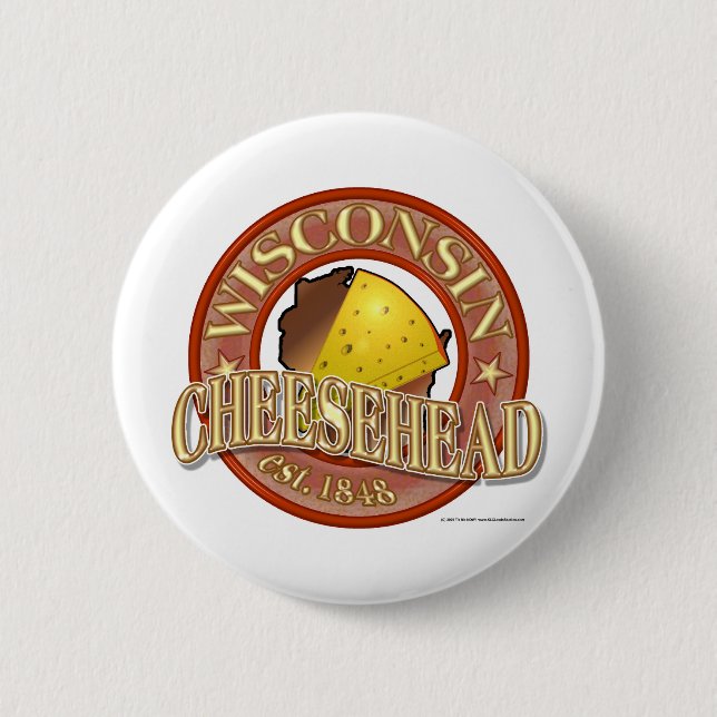Wisconsin Cheesehead Seal Button (Front)