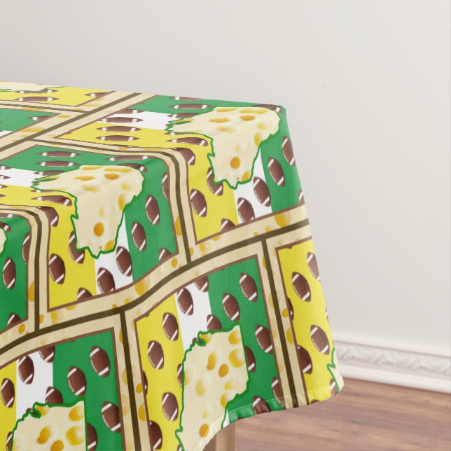 Wisconsin Cheesehead Wisconsin Sports Colors Tablecloth (In Situ)