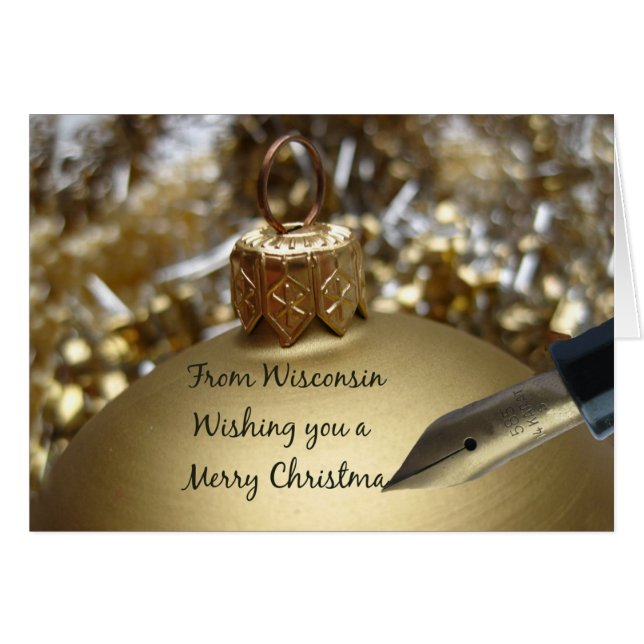 Wisconsin   Christmas Card, state specific Cards (Front Horizontal)